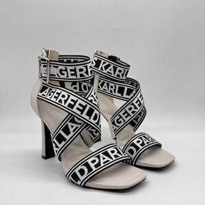Karl Lagerfeld Paris Logo Strap Heeled Sandals Women’s Size 10 | New